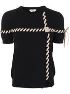 Fendi Laced Knitted Top - Black