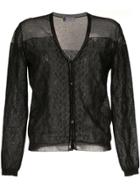 Lanvin Snake-intarsia Cardigan - Black