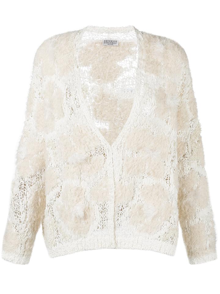 Brunello Cucinelli Textured Cardigan - White