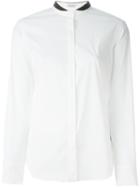 Brunello Cucinelli Embellished Collar Shirt, Women's, Size: Xxl, White, Cotton/polyamide/spandex/elastane