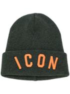 Dsquared2 - Icon Embroidered Beanie Hat - Men - Virgin Wool - One Size, Green, Virgin Wool