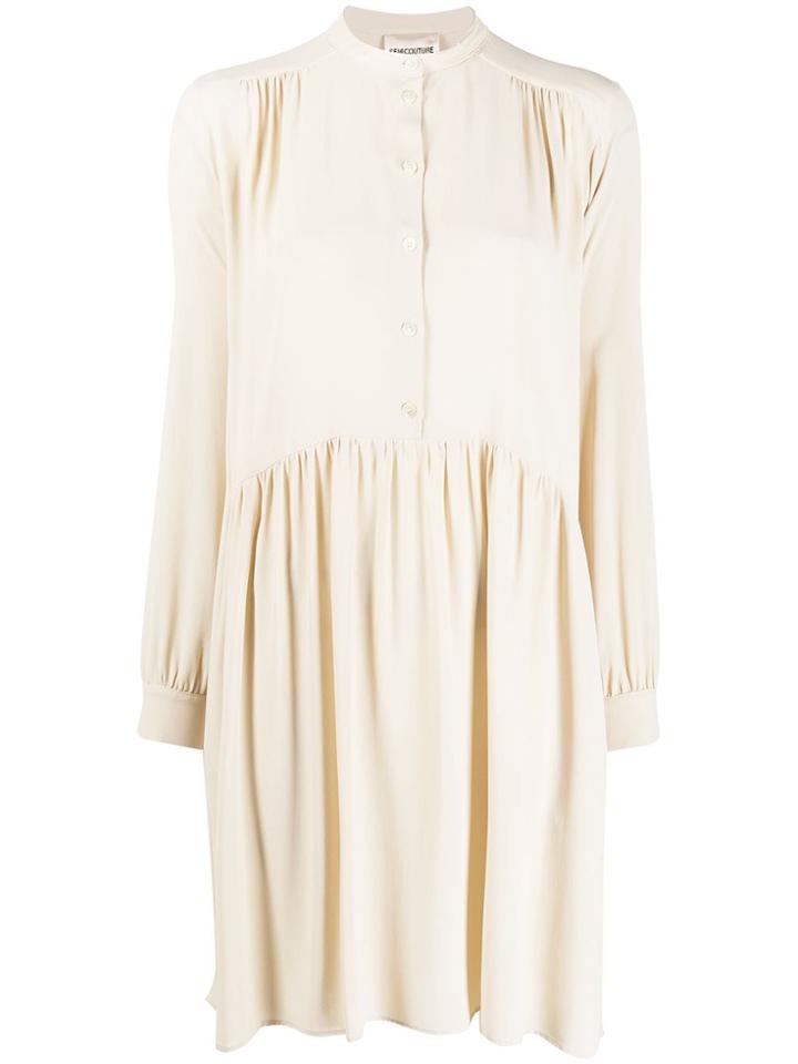 Semicouture Gathered Shift Dress - Neutrals