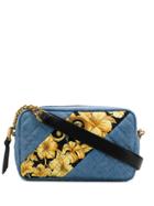 Versace Baroque-print Shoulder Bag - Blue