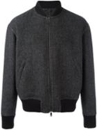 Jil Sander Tweed Bomber Jacket, Men's, Size: 48, Grey, Polyamide/cupro/wool/virgin Wool