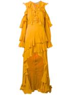 Elie Saab Long Ruffed Dress - Yellow