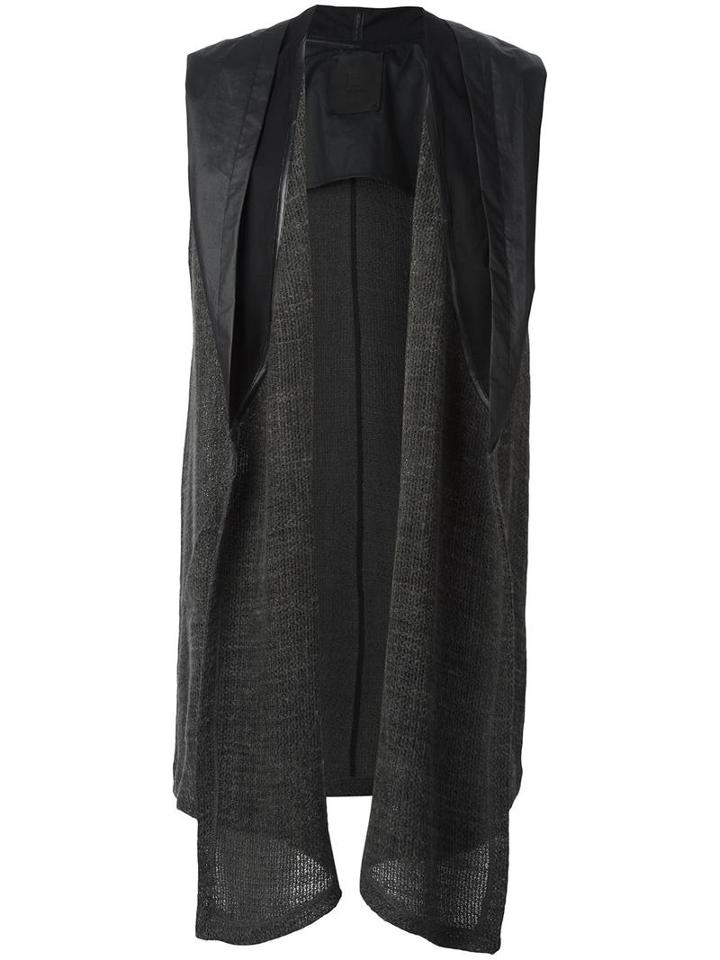 Lost & Found Ria Dunn Sleeveless Cardigan, Men's, Size: Large, Grey, Linen/flax/cotton/polyurethane