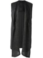Lost & Found Ria Dunn Sleeveless Cardigan, Men's, Size: Large, Grey, Linen/flax/cotton/polyurethane