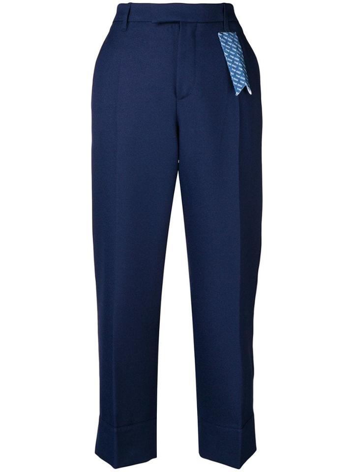 The Gigi Wide Leg Cropped Trousers - Blue