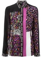 Versace Patterned Shirt, Women's, Size: 40, Black, Silk