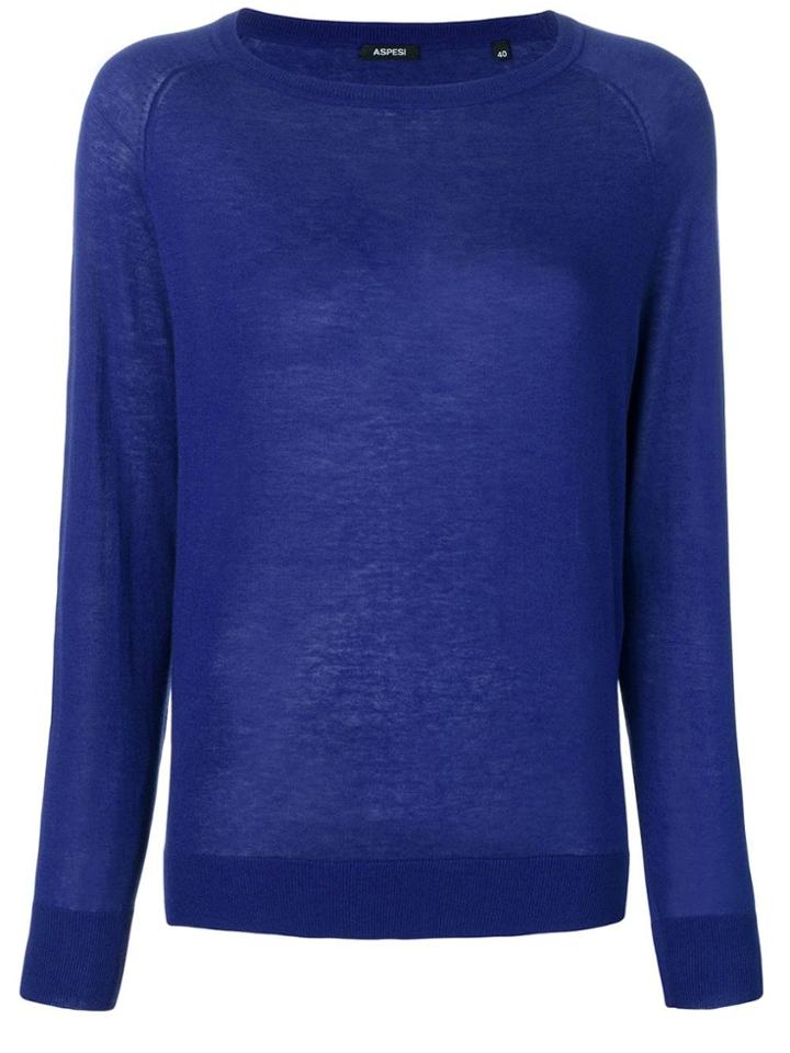 Aspesi Relaxed Fit Knitted Top - Blue