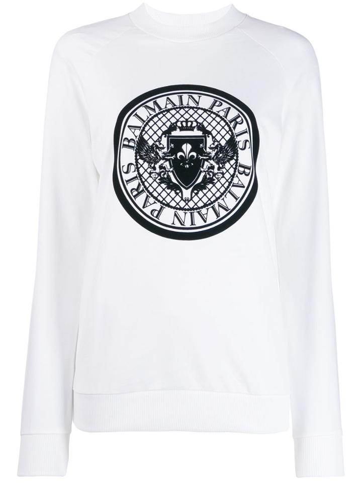 Balmain Medallion Logo Sweatshirt - White