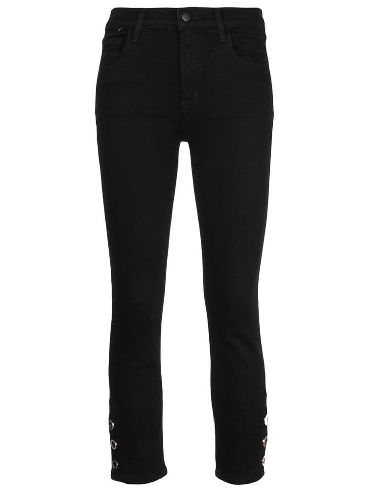 J Brand High-rise Cropped Jeans - Black