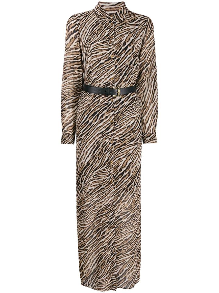 Michael Kors Collection Animal Print Shirt Dress - Brown