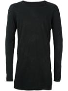 11 By Boris Bidjan Saberi Coated Effect Sweatshirt, Men's, Size: Medium, Black, Cotton