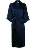 Natasha Zinko - Wrap Coat - Women - Silk - 32, Blue, Silk