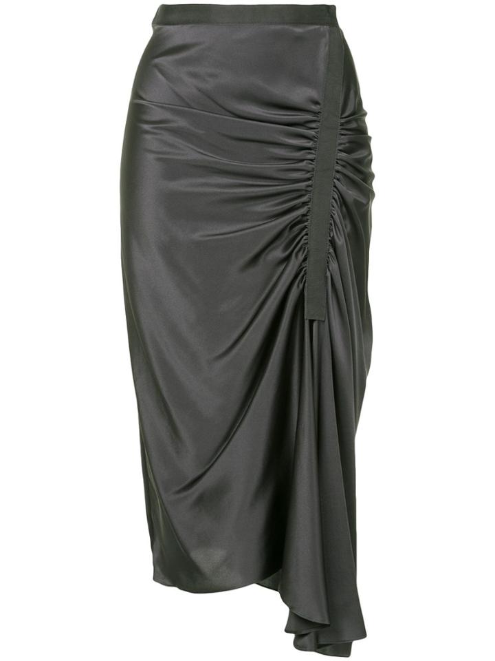 Christopher Esber Gathered Side Pencil Skirt - Grey