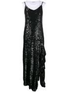 P.a.r.o.s.h. Sequinned Maxi Slip Dress - Black