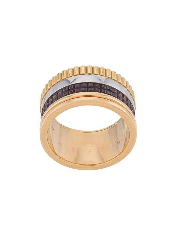 Boucheron 18kt Yellow, Rose And White Gold Quatre Classic Large Ring