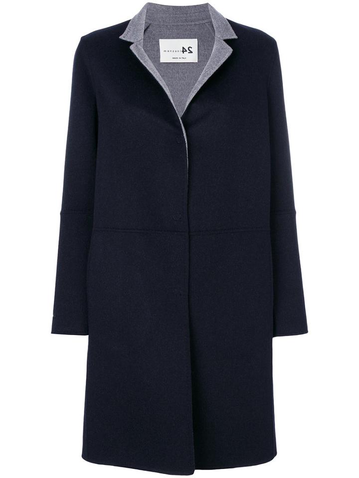 Manzoni 24 - Single Breasted Coat - Women - Cashmere/wool - 42, Blue, Cashmere/wool