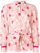 Elisabetta Franchi Colour-block Logo Print Top - Pink