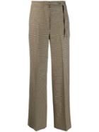 Incotex Houndstooth Wide Leg Trousers - Brown