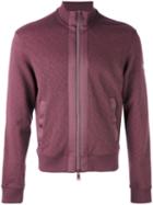 Armani Jeans - Zipped Bomber Sweatshirt - Men - Cotton/spandex/elastane - Xxl, Pink/purple, Cotton/spandex/elastane