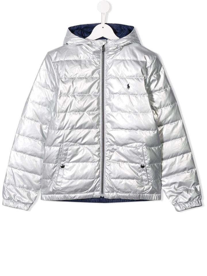 Ralph Lauren Kids Teen Reversible Puffer Jacket - Silver