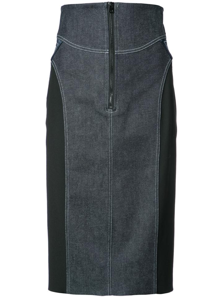 Dvf Diane Von Furstenberg Zip Denim Skirt - Blue