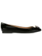 Salvatore Ferragamo Varina Ballerinas, Women's, Size: 6.5, Black, Rubber/patent Leather/leather