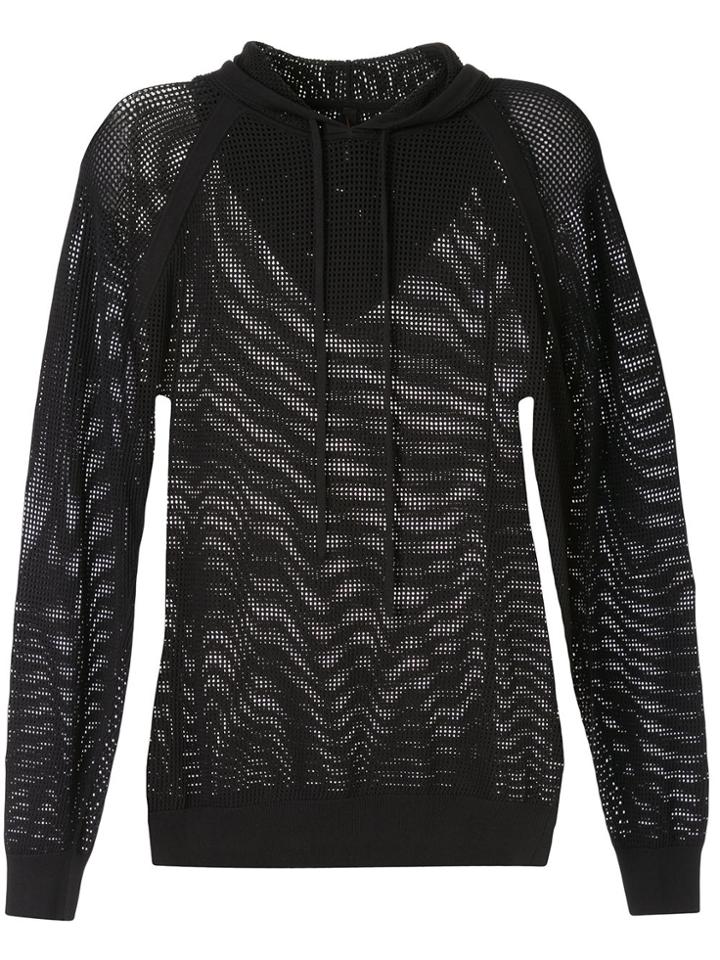 Adam Selman Sport Knit Mesh Hoodie Adam Selman - Black