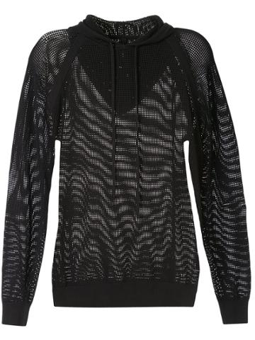 Adam Selman Sport Knit Mesh Hoodie Adam Selman - Black
