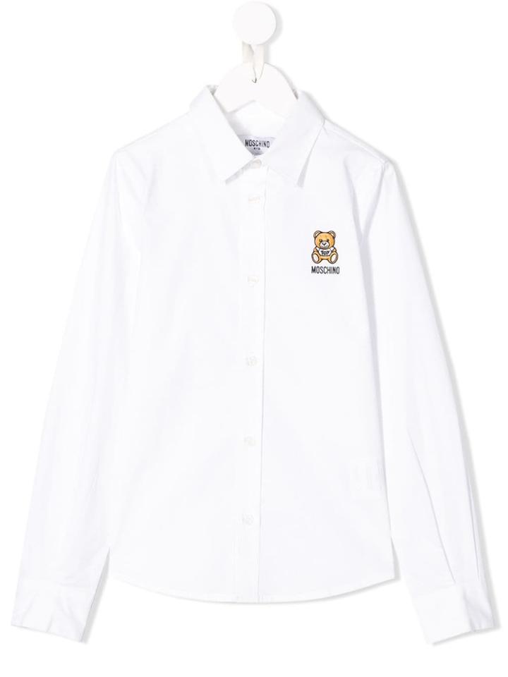 Moschino Kids Logo Long-sleeve Shirt - White