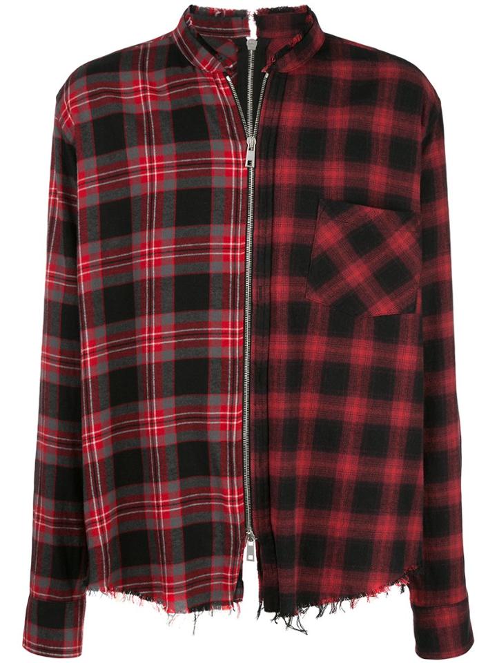 Giorgio Brato Contrast Zip Up Shirt - Red
