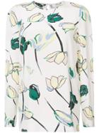 Dvf Diane Von Furstenberg Long Sleeve Floral Blouse - White