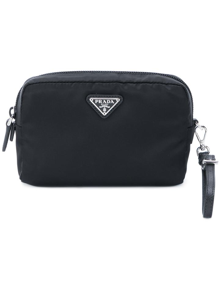 Prada Logo Beauty Case - Black