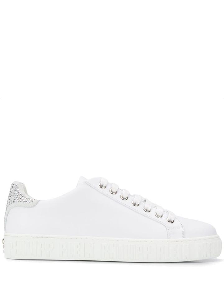 Philipp Plein Embellished Low Top Sneakers - White