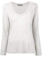 Cruciani - V-neck Top - Women - Linen/flax - 42, Nude/neutrals, Linen/flax
