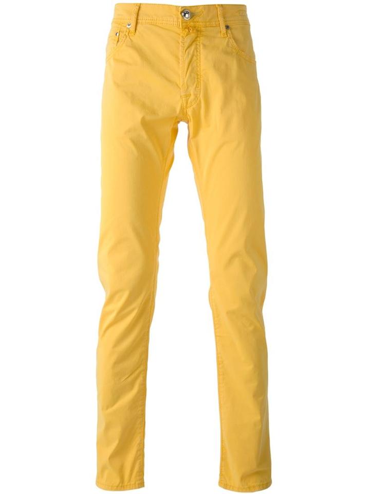 Jacob Cohen Chino Trousers, Men's, Size: 31, Yellow/orange, Cotton/spandex/elastane