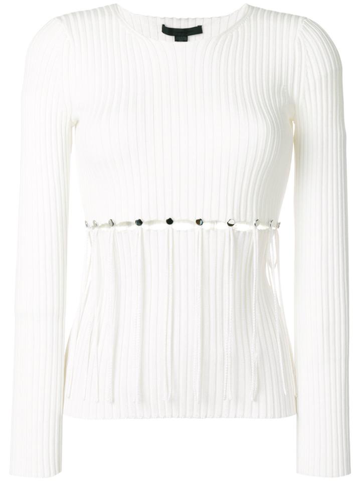 Alexander Wang Cutout Buttoned Waistband Top - White