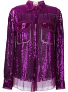 Lanvin Sequin Shirt, Women's, Size: 38, Pink/purple, Silk/pvc