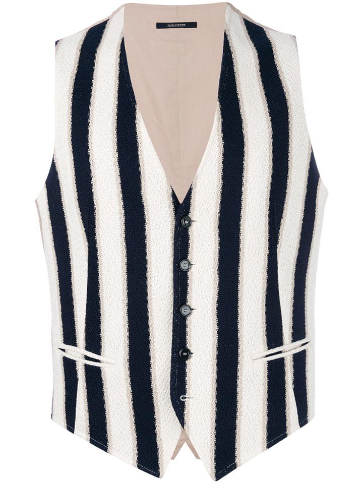 Tagliatore Striped Gilet - Nude & Neutrals