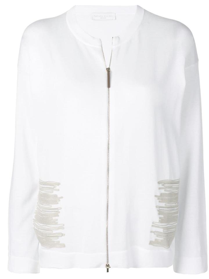 Fabiana Filippi Embroidered Cardi-coat - White