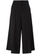Boutique Moschino Wide-legged Cropped Trousers, Women's, Size: 44, Black, Polyester/triacetate