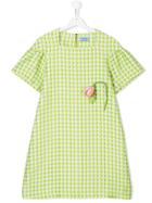 Mi Mi Sol Herringbone Rose Detail Dress - Green