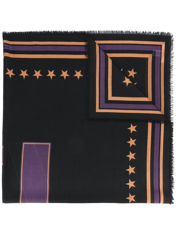 Givenchy 17 Print Scarf, Women's, Black, Silk/cashmere/virgin Wool