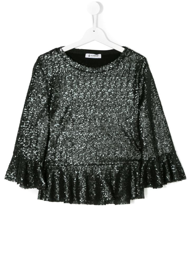 Dondup Kids Ruffled Sequinned Blouse - Grey