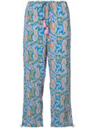 Figue Paisley Print Cropped Trousers - Blue