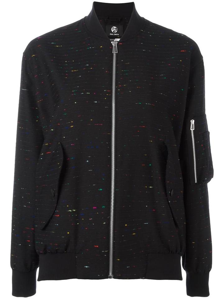 Ps By Paul Smith Arm Pocket Bomber Jacket, Women's, Size: Xl, Black, Wool/viscose
