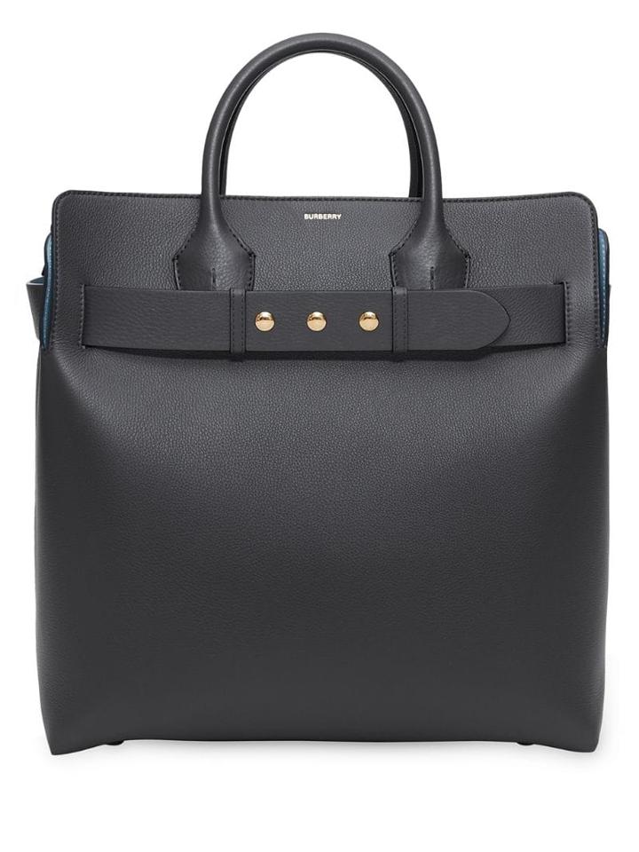 Burberry The Large Leather Triple Stud Belt Bag - Grey