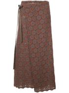 Comme Des Garçons Vintage Wrap Around Floral Skirt - Brown
